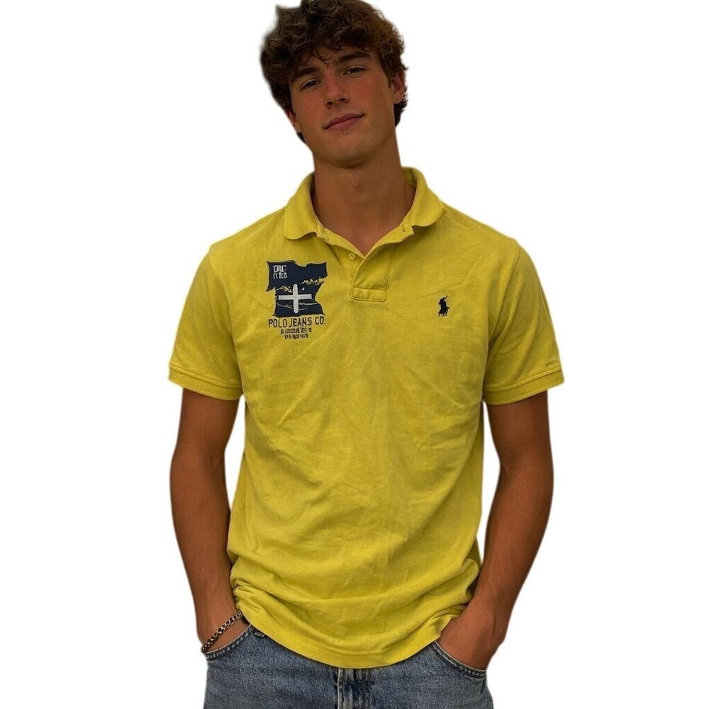Polo Ralph Lauren Mens Preppy Polo Shirt Medium Nautical Embroidered